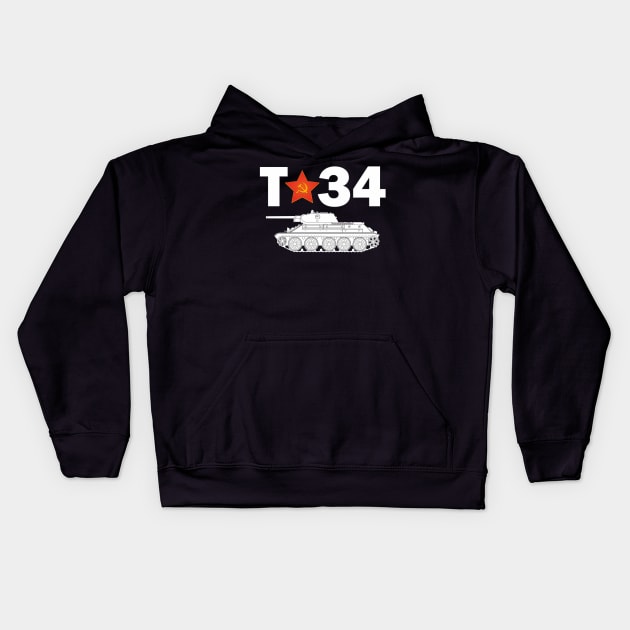 For the export of tanks! T-34-76 model 1941 (Battle of Moscow) Kids Hoodie by FAawRay